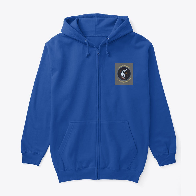 Spacehed/Skater Vibe--Worlds Collide Unisex Full Zip Hoodie