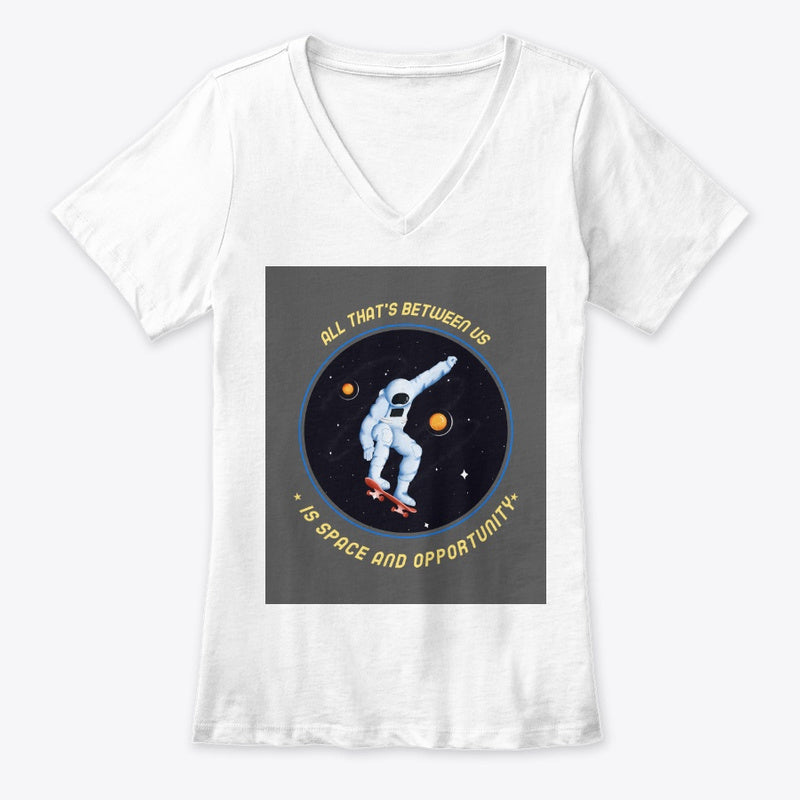 Spacehed/Skater Vibe--Worlds Collide Women's Premium V-Neck Tee