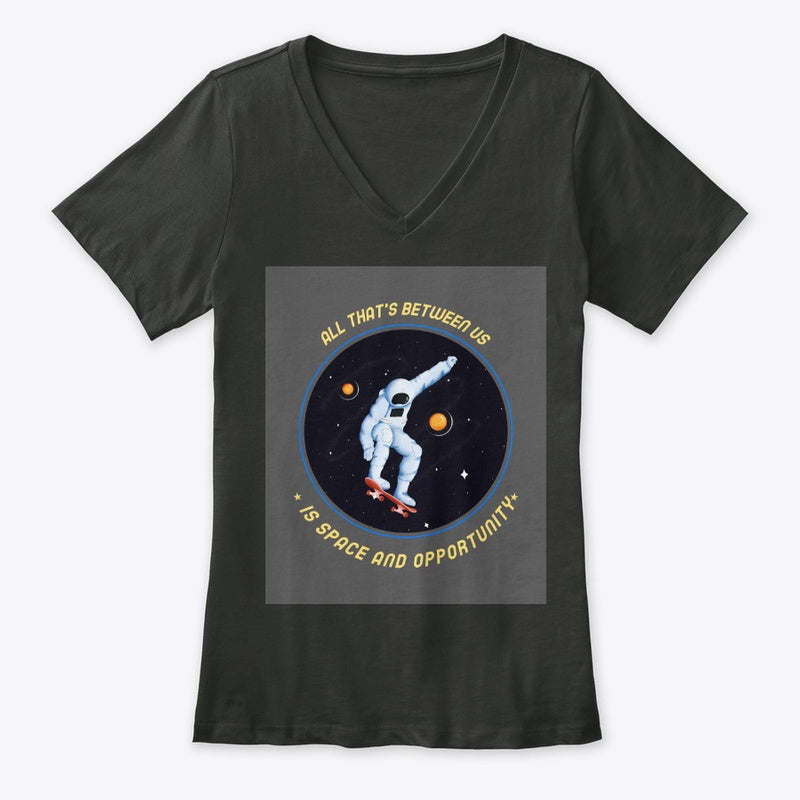 Spacehed/Skater Vibe--Worlds Collide Women's Premium V-Neck Tee