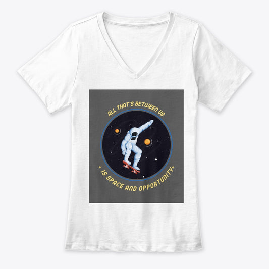 Spacehed/Skater Vibe--Worlds Collide Women's Premium V-Neck Tee